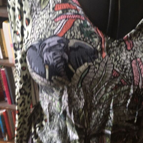 Blink London leopard print S boho flowy lightweight blouse - Picture 2 of 5